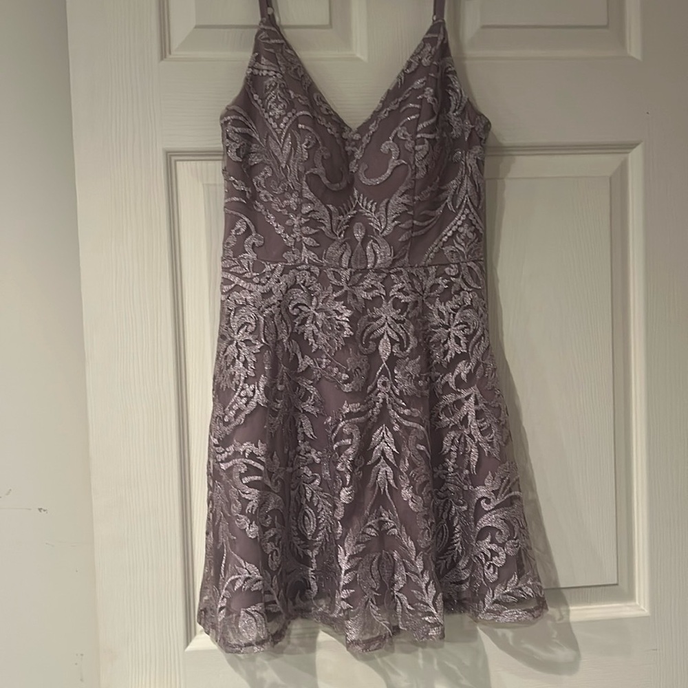 Short purple floral dress